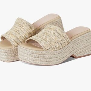 Women's Tan Woven Platform Sandals